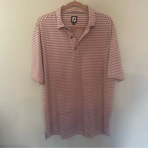 FootJoy Men's Polo Shirt - Red and White Stripes
